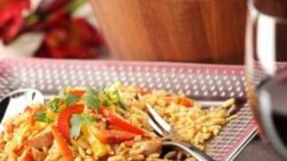 Паста орзо с курицей