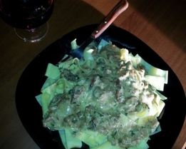 Паста с белыми грибами