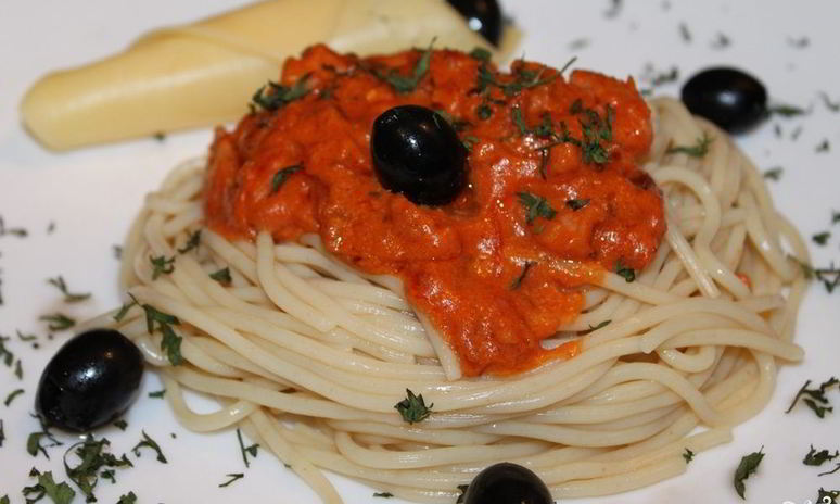 Рецепт пасты с грибами в томатном соусе