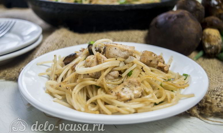 Рецепт пасты с курицей и грибами