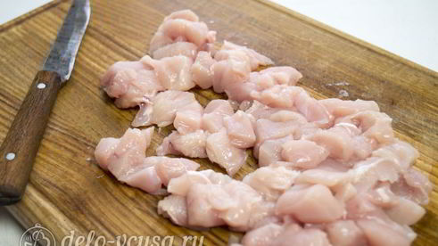 паста с курицей и грибами