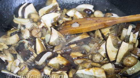 паста с курицей и грибами