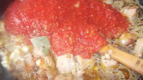 паста с мясом и овощами