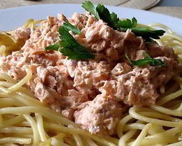 Паста с рыбой и сливками
