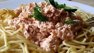 Паста с рыбой и сливками