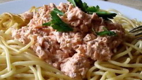 паста с рыбой и сливками