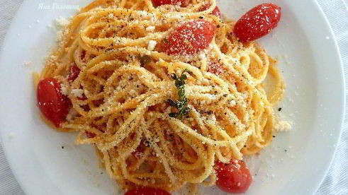 паста с жареными помидорами