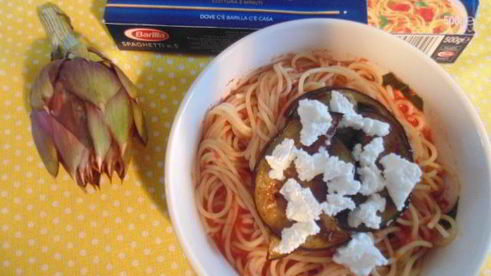 спагетти алла норма с баклажанами