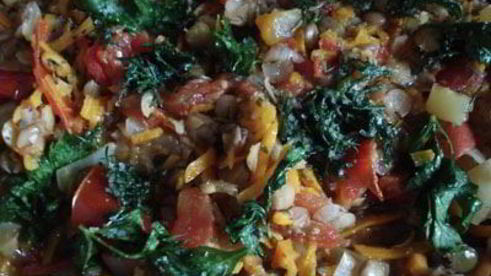 спагетти с чечевичным соусом