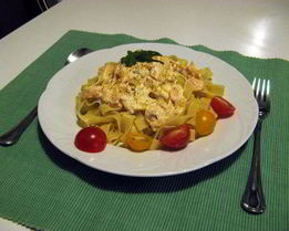 Спагетти с семгой