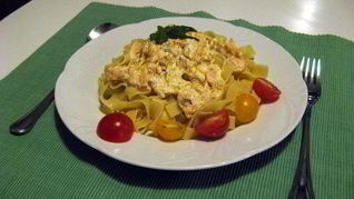 Спагетти с семгой