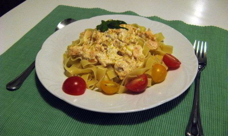 Рецепт спагетти с семгоя