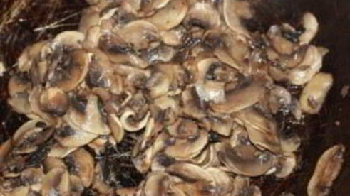 спагетти со сливками и грибами