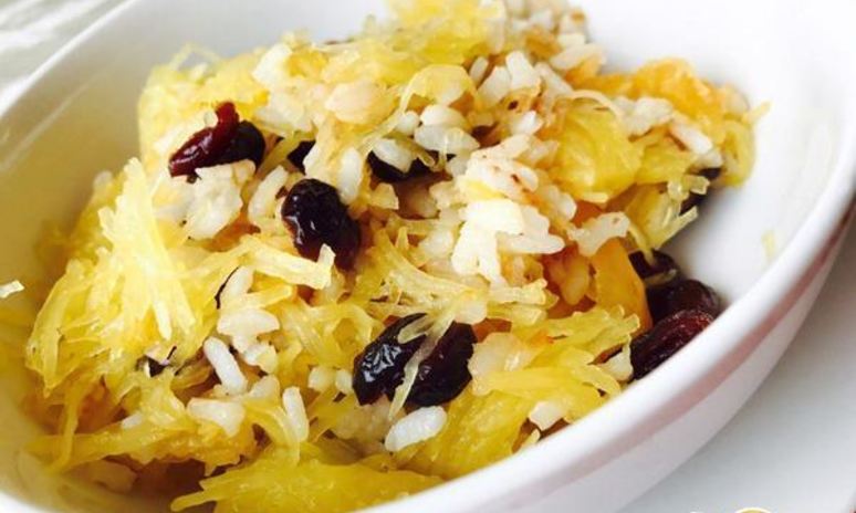 Рецепт спагетти-тыквы запеченая с рисом и сухофруктами