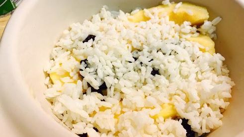 спагетти-тыква запеченая с рисом и сухофруктами