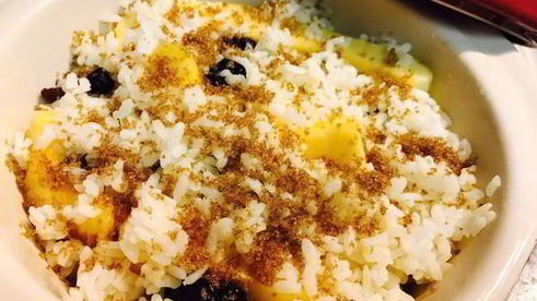 спагетти-тыква запеченая с рисом и сухофруктами