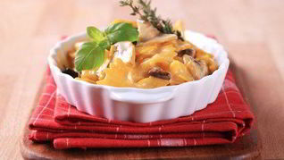 Запеченная паста с тыквой и грибами под сырной корочкой