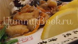 Филе пангасиуса, тушеное с овощами