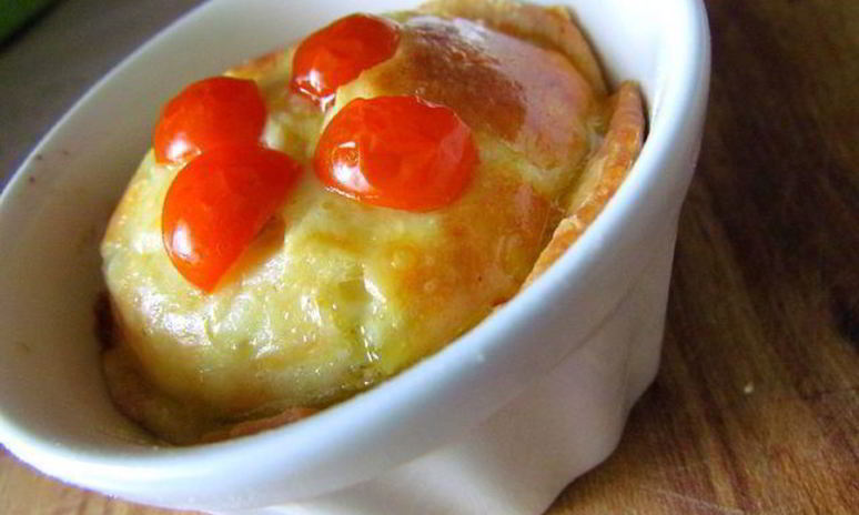 Рецепт киша с овощами и куриными сердечками