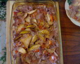 Кисло-сладкое мясо в красном вине