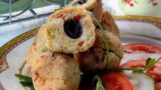 Крокеты рыбно-куриные с маслинами