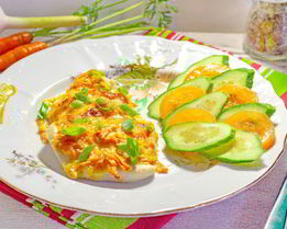 Куриное филе с морковью и сыром