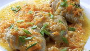 Куриные крылышки в сметанно-чесночном соусе