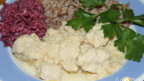 курица с айвой в сметане