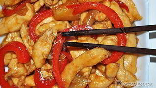 Курица стир-фрай в кисло-сладком соусе