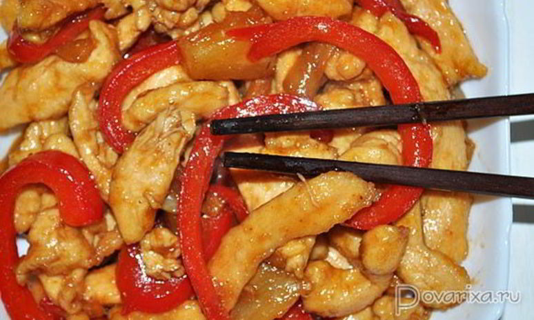 Рецепт курицы стир-фрай в кисло-сладком соусе