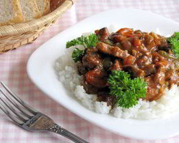 Мясо в овощном соусе