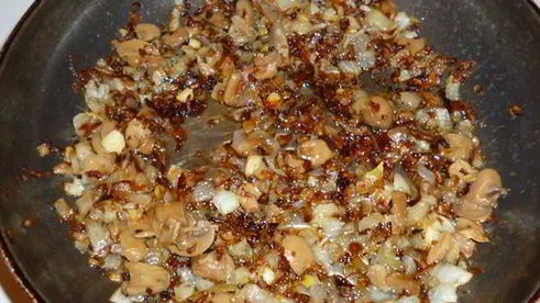 рубленое мясо с грибами