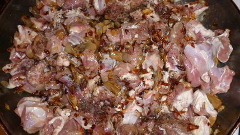 рубленое мясо с грибами