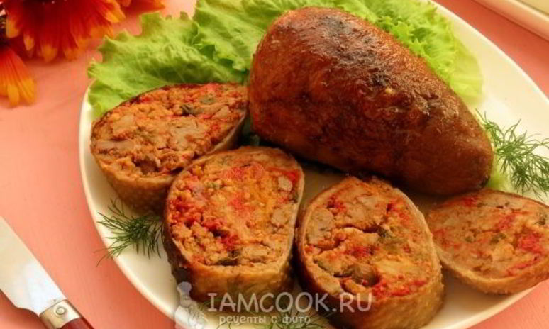 Рецепт шеек, фаршированных кускусом и потрохами