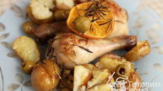 Средиземноморская курица, запеченная с картофелем