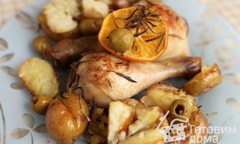 Рецепт средиземноморской курицы, запеченной с картофелем
