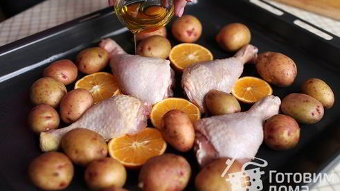 средиземноморская курица, запеченная с картофелем