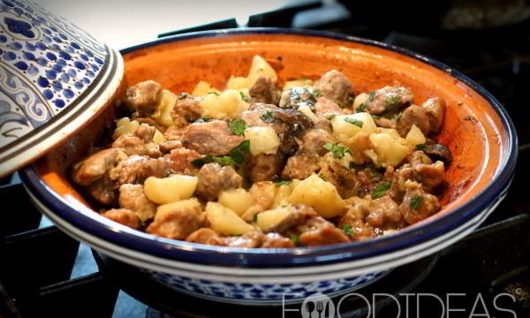 Рецепт свинины с картофелем и грибами