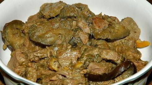 тушеная баранина с баклажанами