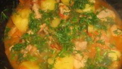 тушеная телятина с картофелем