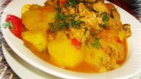 тушеная телятина с картофелем