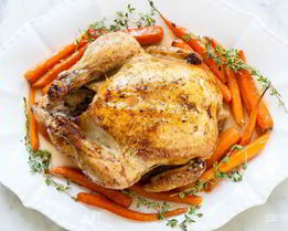 Запеченная курица с морковью