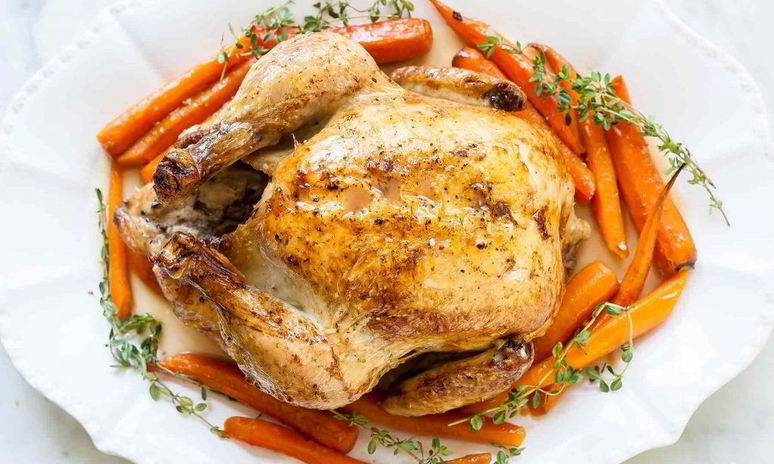 Рецепт запеченной курицы с морковью