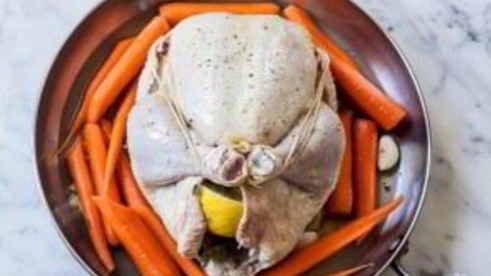 запеченная курица с морковью