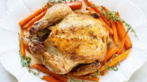 запеченная курица с морковью