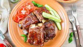 Запеченные ребрышки в кисло-сладкой глазури