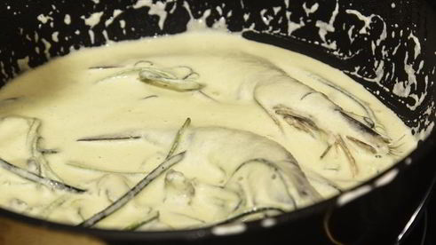 ньокки с соусом из креветок