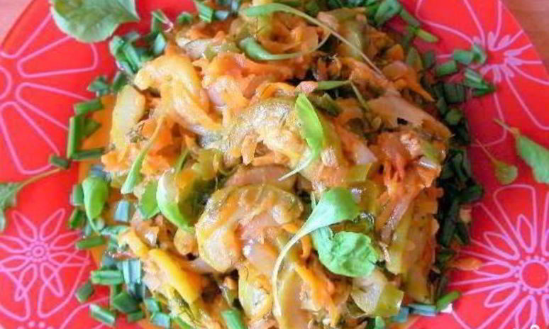 Рецепт кабачков, тушенных с луком