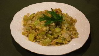 Кабачки жареные с чесноком и яйцом