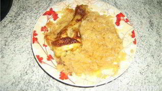 Капуста, запеченная в духовке с курочкой